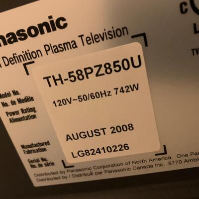 Panasonic 58â€ Plasma Television w/ Sound System & Stand - Works Great