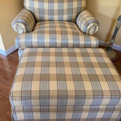 CLEAN Ethan Allen Chair and Matching Ottoman