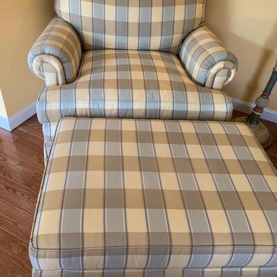 CLEAN Ethan Allen Chair and Matching Ottoman
