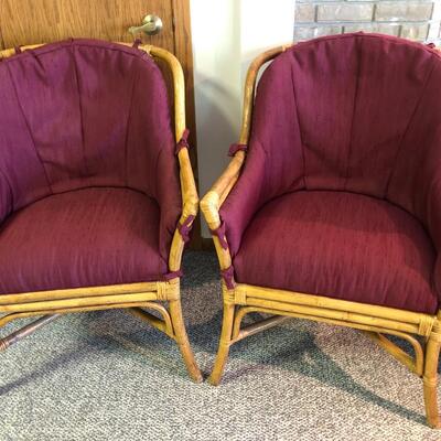 B19- Two Bamboo Chairs
