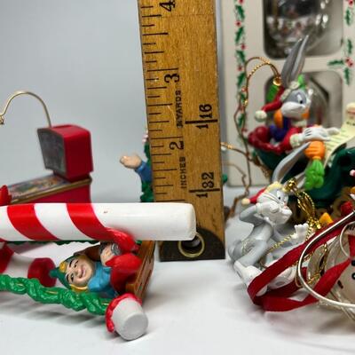 Lot of Christmas Ornaments Looney Toons Holiday Elves and More