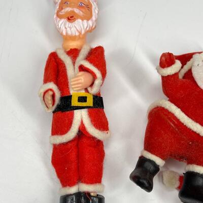 Vintage Lot of Small Plastic Santa Claus Christmas Ornament Collectible Figurines