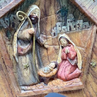 Roman Inc. Wooden Carved Star Holiday Star Nativity Scene Religious Home Decor