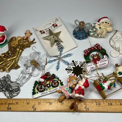 Lot of Holiday Christmas Tree Ornaments Resin, Ceramic, and Plastic Hanging Home Decor
