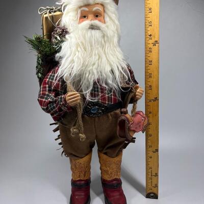 Santa Claus Father Christmas Cowboy Rancher Saddle Me Up Ceramic Felt Plastic Home Decor Figurine