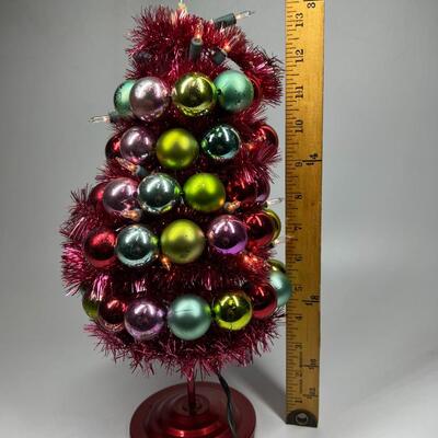 Tabletop Mini Light Up Ornament Christmas Tree