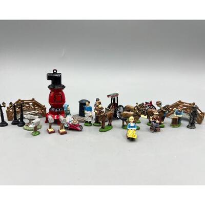 Retro Lot of Farm Old West Collectible Metal Miniatures Figurines
