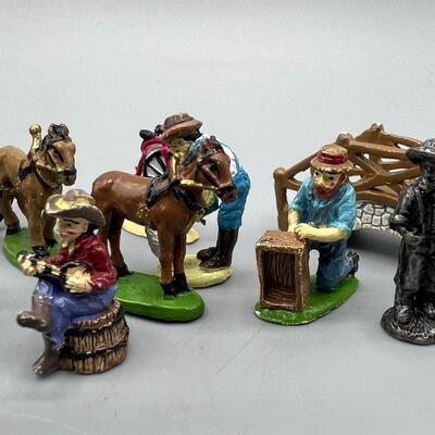 Retro Lot of Farm Old West Collectible Metal Miniatures Figurines