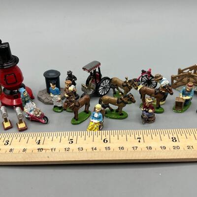 Retro Lot of Farm Old West Collectible Metal Miniatures Figurines