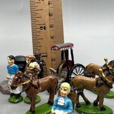 Retro Lot of Farm Old West Collectible Metal Miniatures Figurines