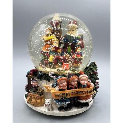Christmas Rite Aid Wind Up Musical Box Holiday Water Snow Globe