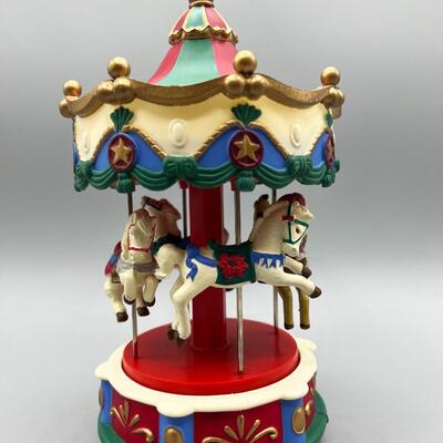 Christmas Santa Claus Spinning Music Carousel Desktop Figure