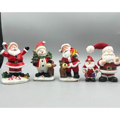 Lot of Santa Claus & Snowman Table Desktop Home Decor Resin Figurines