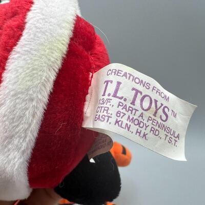 Lot of Christmas Holiday Plush Stuffed Animals Winnie the Pooh, Tigger, Santa Claus & More