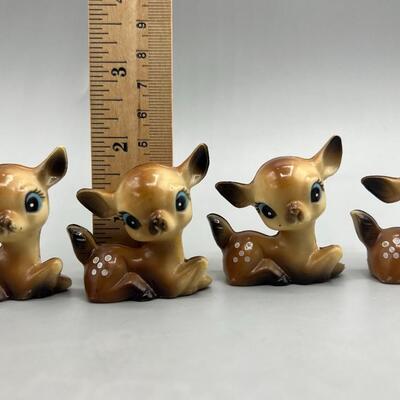 Vintage Lot of Collectible Cute Plastic Reindeer Trinket Figurines