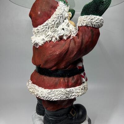 Design Toscano Santa Claus Holiday Glass Topped Table Figurine Statue