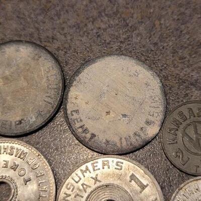 Lot 134: Assortment of Vintage TAX COINS