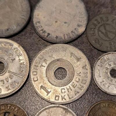 Lot 134: Assortment of Vintage TAX COINS