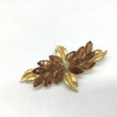 Gorgeous Amber Rhinestone Vintage