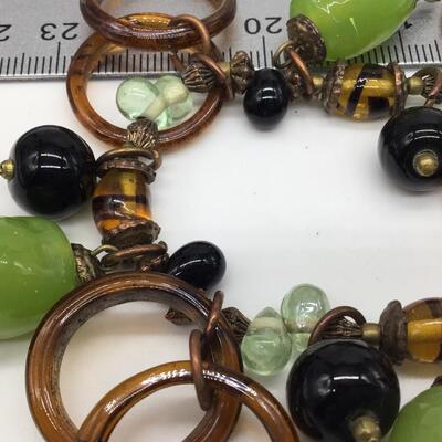 Vintage All Glass Beaded Bracelet