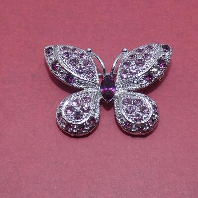 Purple & Silver Butterfly Pin