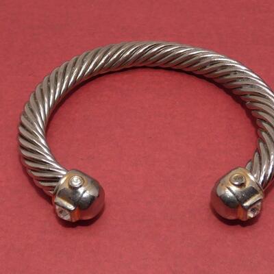 Silver Tone Twist Cuff Bracelet
