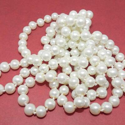 Faux Pearl Necklace - Flapper Style - Long