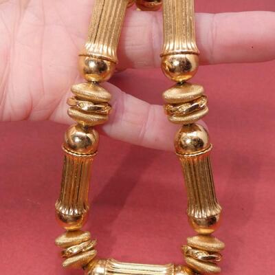 Chunky Monet Gold Tone Statement Necklace