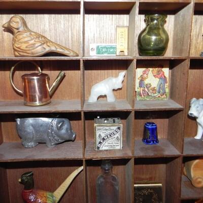 WOODEN SHADOWBOX WITH COLLECTIBLE CONTENTS