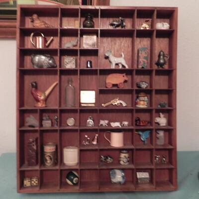 WOODEN SHADOWBOX WITH COLLECTIBLE CONTENTS