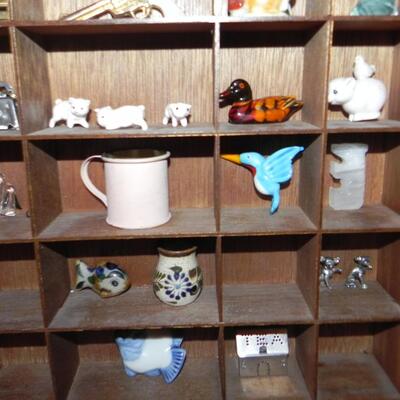 WOODEN SHADOWBOX WITH COLLECTIBLE CONTENTS