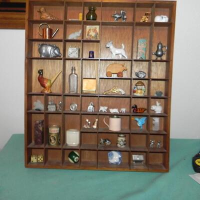 WOODEN SHADOWBOX WITH COLLECTIBLE CONTENTS