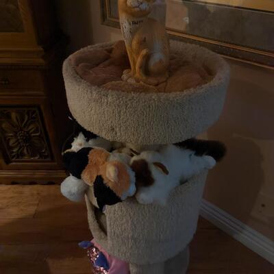 Cat Tower & Stuffed Animals 