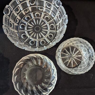 3 Glass - Crystal Bowls 