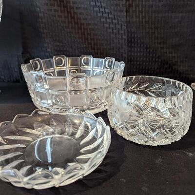 3 Glass - Crystal Bowls 
