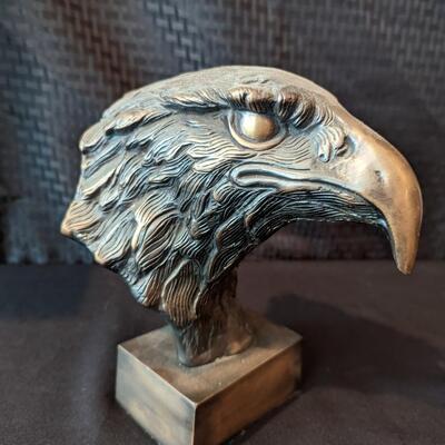Brass Eagle Head Statue 