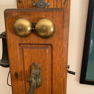 Oak wall phone