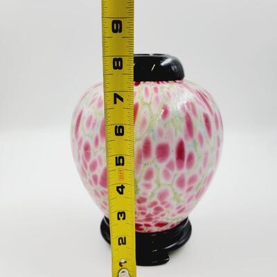 FENTON DAVE FETTY SIGNED MONET'S GARDEN GINGER JAR SET
