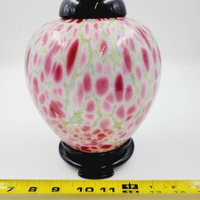 FENTON DAVE FETTY SIGNED MONET'S GARDEN GINGER JAR SET
