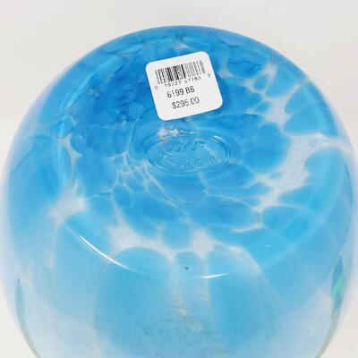 2006 FENTON CONNOISSEUR COLLECTION - DAVE FETTY STAMPED  "CARIBBEAN DAY" GLASS VASE