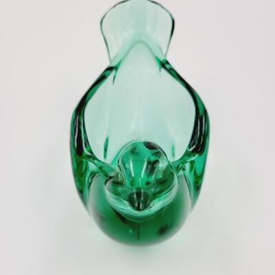 FENTON ART GLASS GREEN MCM BIRD TEALIGHT VOTIVE DISH