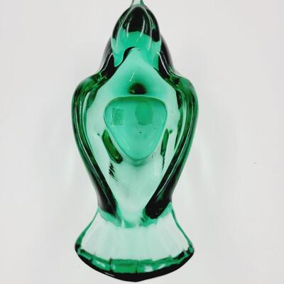 FENTON ART GLASS GREEN MCM BIRD TEALIGHT VOTIVE DISH