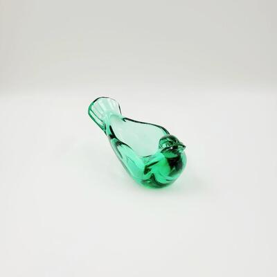 FENTON ART GLASS GREEN MCM BIRD TEALIGHT VOTIVE DISH