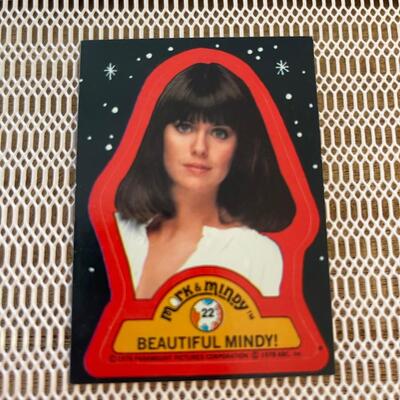 Mork & Mindy 1978 Mindy sticker card -Pam Dawber #22