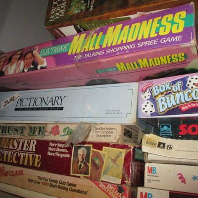 Board Games-- bonkers, battleship, parcheesi
