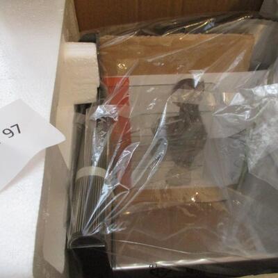 Wooden Picnic Basket w/supplies. Food Slicer