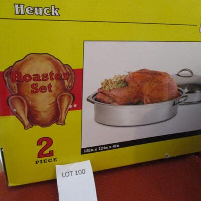 Wrought Iron basket. Two-piece roaster