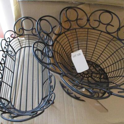 Wrought Iron basket. Two-piece roaster