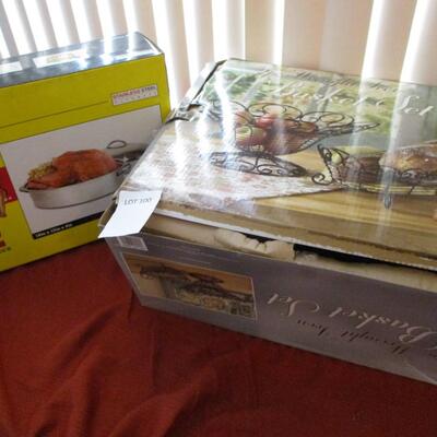 Wrought Iron basket. Two-piece roaster