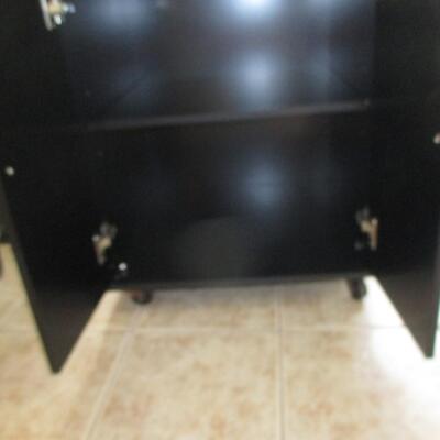Black Wooden Storage Cart/Cabinet